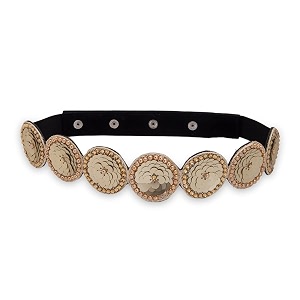 deebaco women39s westernethnic one piece embellished lace adjustable elastic stretchable ladies belt for women stylish fancy fashion accessories girl belts button closure black silver gold white