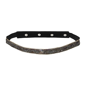 deebaco women39s westernethnic one piece embellished lace adjustable elastic stretchable ladies belt for women stylish fancy fashion accessories girl belts button closure black silver gold white