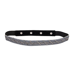 deebaco women39s westernethnic one piece embellished lace adjustable elastic stretchable ladies belt for women stylish fancy fashion accessories girl belts button closure black silver gold white
