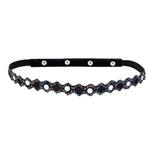 deebaco women39s westernethnic one piece embellished lace adjustable elastic stretchable ladies belt for women stylish fancy fashion accessories girl belts button closure black silver gold white