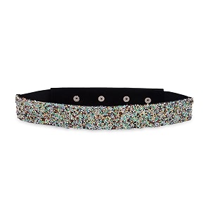 deebaco women39s westernethnic one piece embellished lace adjustable elastic stretchable ladies belt for women stylish fancy fashion accessories girl belts button closure black silver gold white