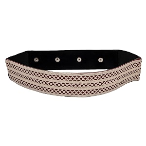 deebaco women39s westernethnic one piece embellished lace adjustable elastic stretchable ladies belt for women stylish fancy fashion accessories girl belts button closure black silver gold white
