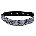 DEEBACO Women's Western/Ethnic One Piece Embellished Lace Adjustable Elastic Stretchable Ladies Belt For Women Stylish Fancy Fashion Accessories Girl Belts Button Closure (Black, Silver, Gold, White)
