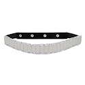 DEEBACO Women's Western/Ethnic One Piece Embellished Lace Adjustable Elastic Stretchable Ladies Belt For Women Stylish Fancy Fashion Accessories Girl Belts Button Closure (Black, Silver, Gold, White)
