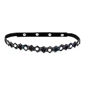 DEEBACO Women's Western/Ethnic One Piece Embellished Lace Adjustable Elastic Stretchable Ladies Belt For Women Stylish Fancy Fashion Accessories Girl Belts Button Closure (Black, Silver, Gold, White)