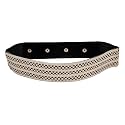 DEEBACO Women's Western/Ethnic One Piece Embellished Lace Adjustable Elastic Stretchable Ladies Belt For Women Stylish Fancy Fashion Accessories Girl Belts Button Closure (Black, Silver, Gold, White)