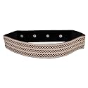 DEEBACO Women's Western/Ethnic One Piece Embellished Lace Adjustable Elastic Stretchable Ladies Belt For Women Stylish Fancy Fashion Accessories Girl Belts Button Closure (Black, Silver, Gold, White)