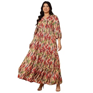 DEEBACO Womens Tie-Dye Rayon Fit and Flare
