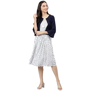 DEEBACO Women Floral Printed Shrug Dress