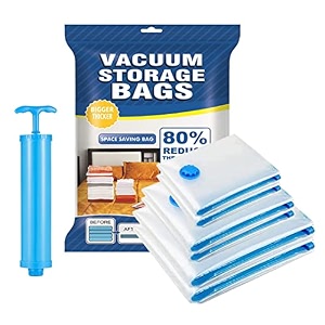 deejay space saver pack of 3 - jumbo reusable vacuum storage ziplock compression sealer bags for travel clothes and home blankets quilts with hand pump pack of 3 jumbo - 70  100 cm