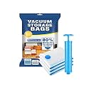 Deejay Space Saver (Pack of 3) Reusable Vacuum Storage Ziplock Compression Sealer Bags for Travel clothes and home Blankets, Quilts with hand Pump (Pack of 3 Small, 40x60 cm, Polyamide Polyethylene)