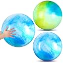 Deekin 2 Pcs 18 Inches Bouncy Ball for Kids, Marbleized Blue and Green