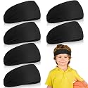 Deekin 6 Pcs Sweatbands for Kids Soccer Headbands Boys for Sports Breathable Sweat Wicking Headband for Kids Athletic Baseball Football Youth 5-15 Years Old