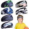 Deekin 6 Pcs Sweatbands for Kids Soccer Headbands Boys for Sports Breathable Sweat Wicking Headband for Kids Athletic Baseball Football Youth 5-15 Years Old