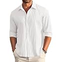 DEELMO Men39s Button Down Dress Shirts Textured