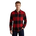 DEELMO Men39s Cotton Blend Printed Checkered Casual