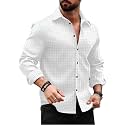 DEELMO Men39s Regular Fit Button Down Dress