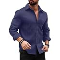 DEELMO Men39s Regular Fit Button Down Dress