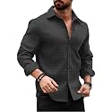 DEELMO Men39s Regular Fit Button Down Dress