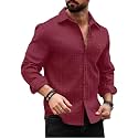DEELMO Men39s Regular Fit Button Down Dress