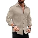 DEELMO Men39s Regular Fit Button Down Dress