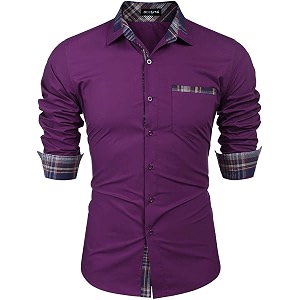 DEELMO Mens Solid Regular Fit Shirt