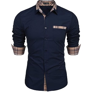 DEELMO Mens Solid Regular Fit Shirt