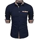 DEELMO Men39s Solid Regular Fit Shirt