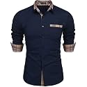 DEELMO Men39s Solid Regular Fit Shirt