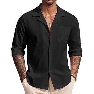 DEELMO Mens Casual Button Down Shirt Summer