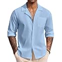 DEELMO Mens Casual Button Down Shirt Summer