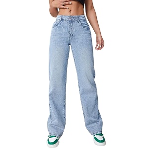 DEELMO Womens Wide Leg Denim Jeans High