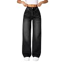 DEELMO Womens Wide Leg Denim Jeans High