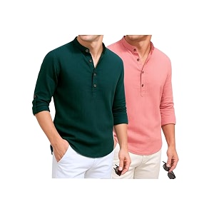 DEEMOON Combo of Mens Cotton Blend Solid