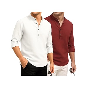 DEEMOON Combo of Mens Cotton Blend Solid