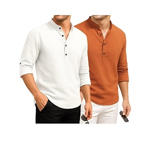 DEEMOON Combo of Mens Cotton Blend Solid