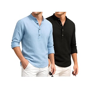 DEEMOON Combo of Mens Cotton Blend Solid