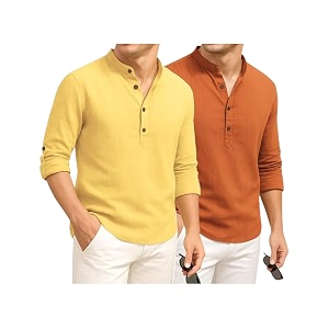 DEEMOON Combo of Mens Cotton Blend Solid