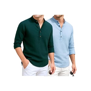 DEEMOON Combo of Mens Cotton Blend Solid
