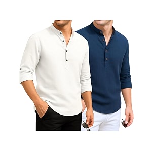 DEEMOON Combo of Mens Cotton Blend Solid