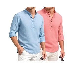 DEEMOON Combo of Mens Cotton Blend Solid