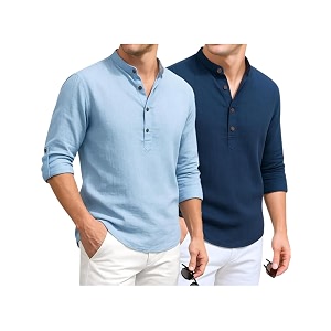 DEEMOON Combo of Mens Cotton Blend Solid