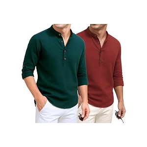 DEEMOON Combo of Mens Cotton Blend Solid