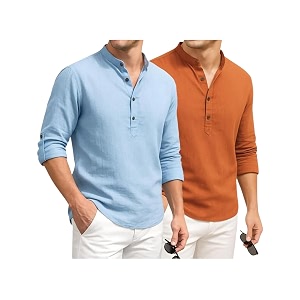 DEEMOON Combo of Mens Cotton Blend Solid