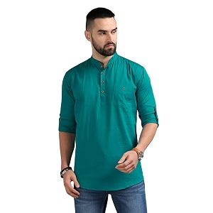DEEMOON Mens Cotton Blend Full Sleeve Short