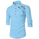DEEMOON Men39s Full Sleeve Short Kurta Shirt