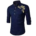 DEEMOON Men39s Full Sleeve Short Kurta Shirt