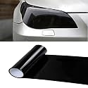 Car Light Tint Film Cars Light Tinted Film Sticker, Deep Black, 30x200CM