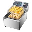 WaterElfo Electric Deep Fryer Commercial Deep Fryer With Basket 1800W Pounds Troperature Control and Timer Large capacity fryers for home use outdoor (9L 1800W)