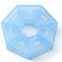 Light Blue Pill Organizer, Small Pill Case, Weekly Medicine Pill Organizer 1 Time a Day, Pill Container, Pill Holder Daily